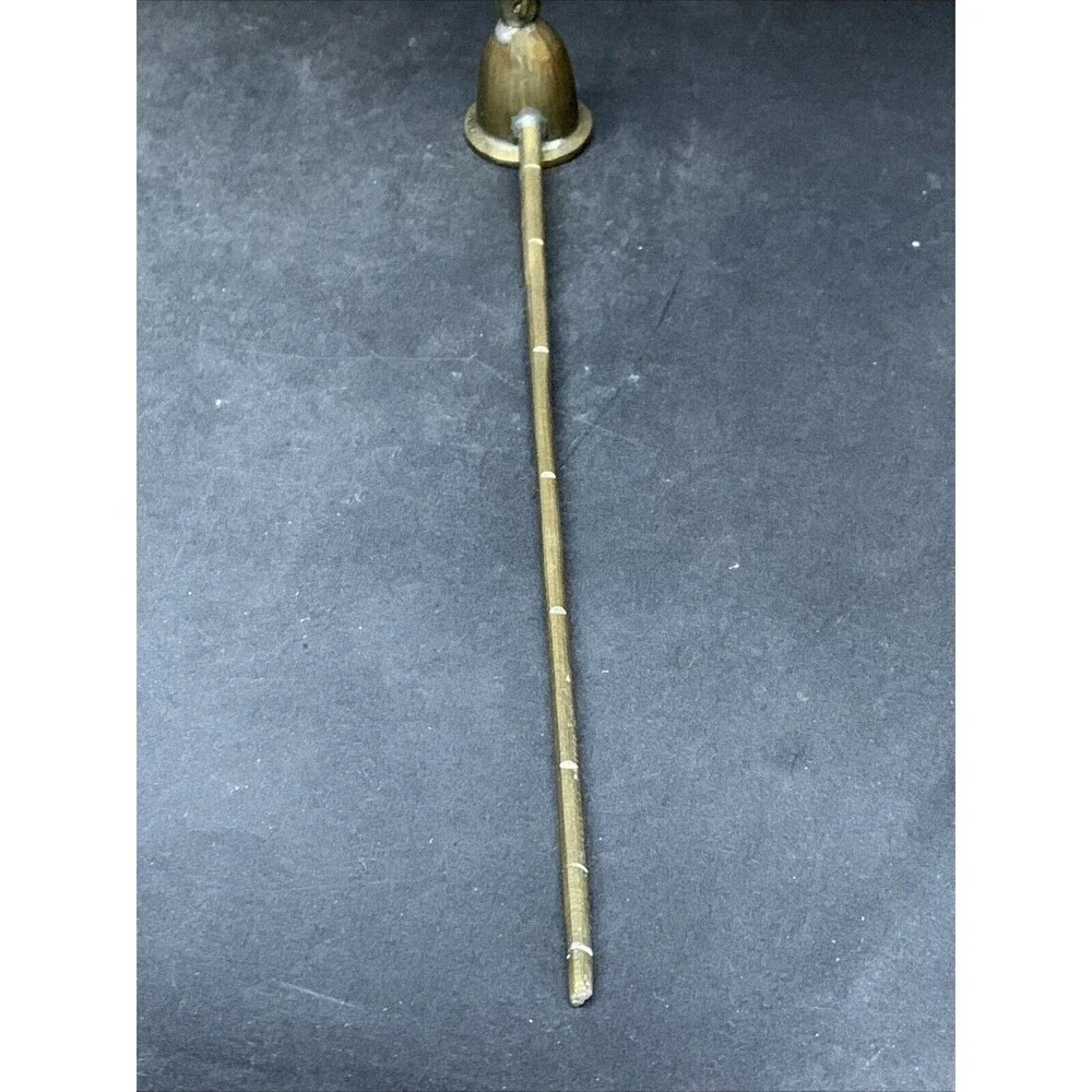 Vintage Long Handle Brass Cat Candle Flame Snuffer 9”